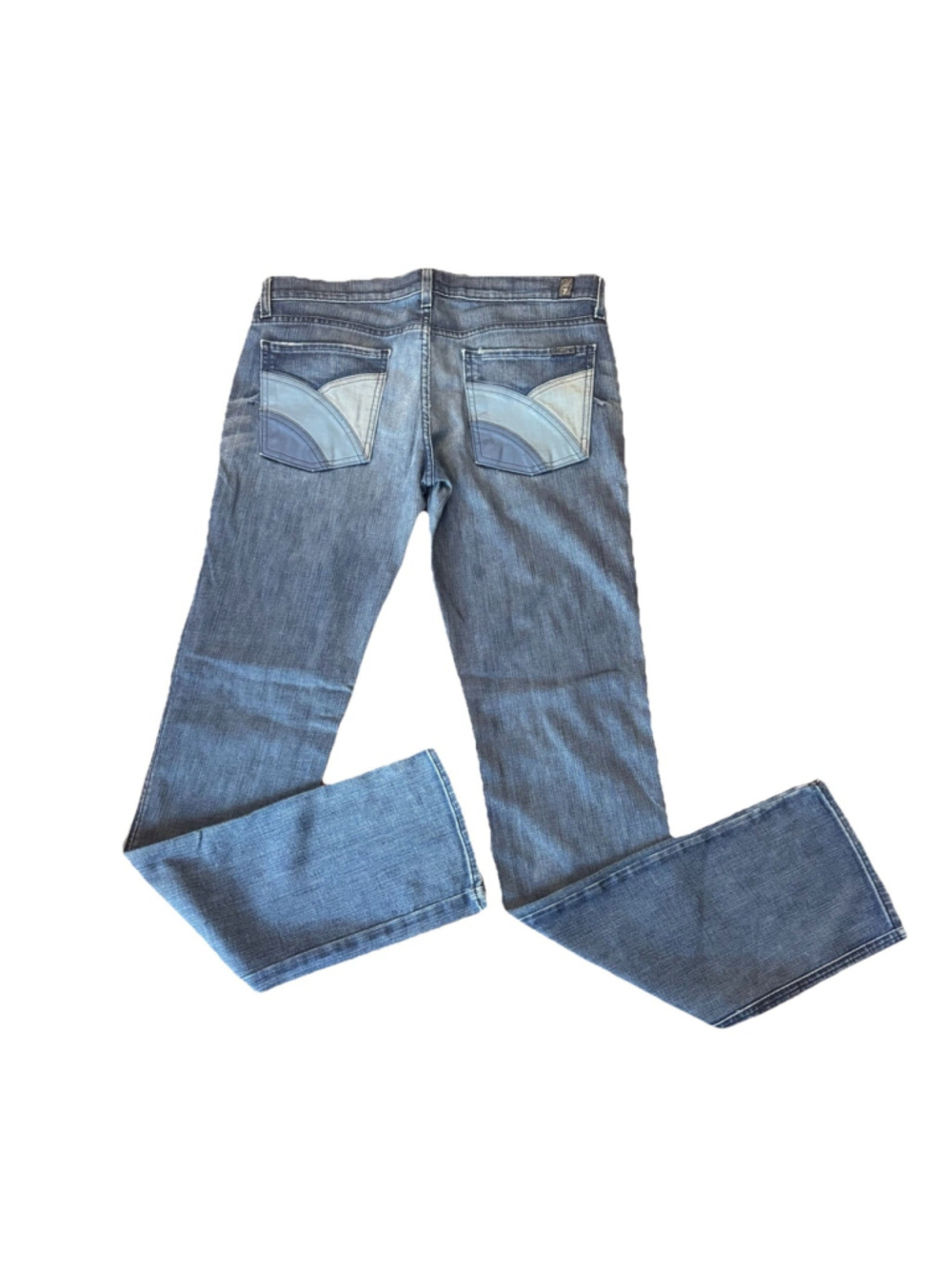 Rare 7 FOR ALL MANKIND Straight Leg Rainbow Pocket Jeans Size:32 Y2K Women